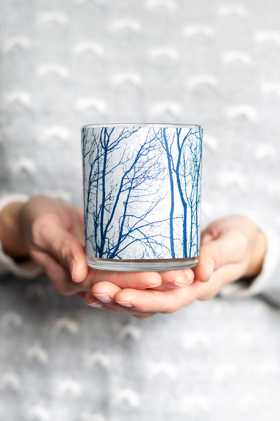 Thumbnail: Tree Branches Cyanotype Tea Light Holder