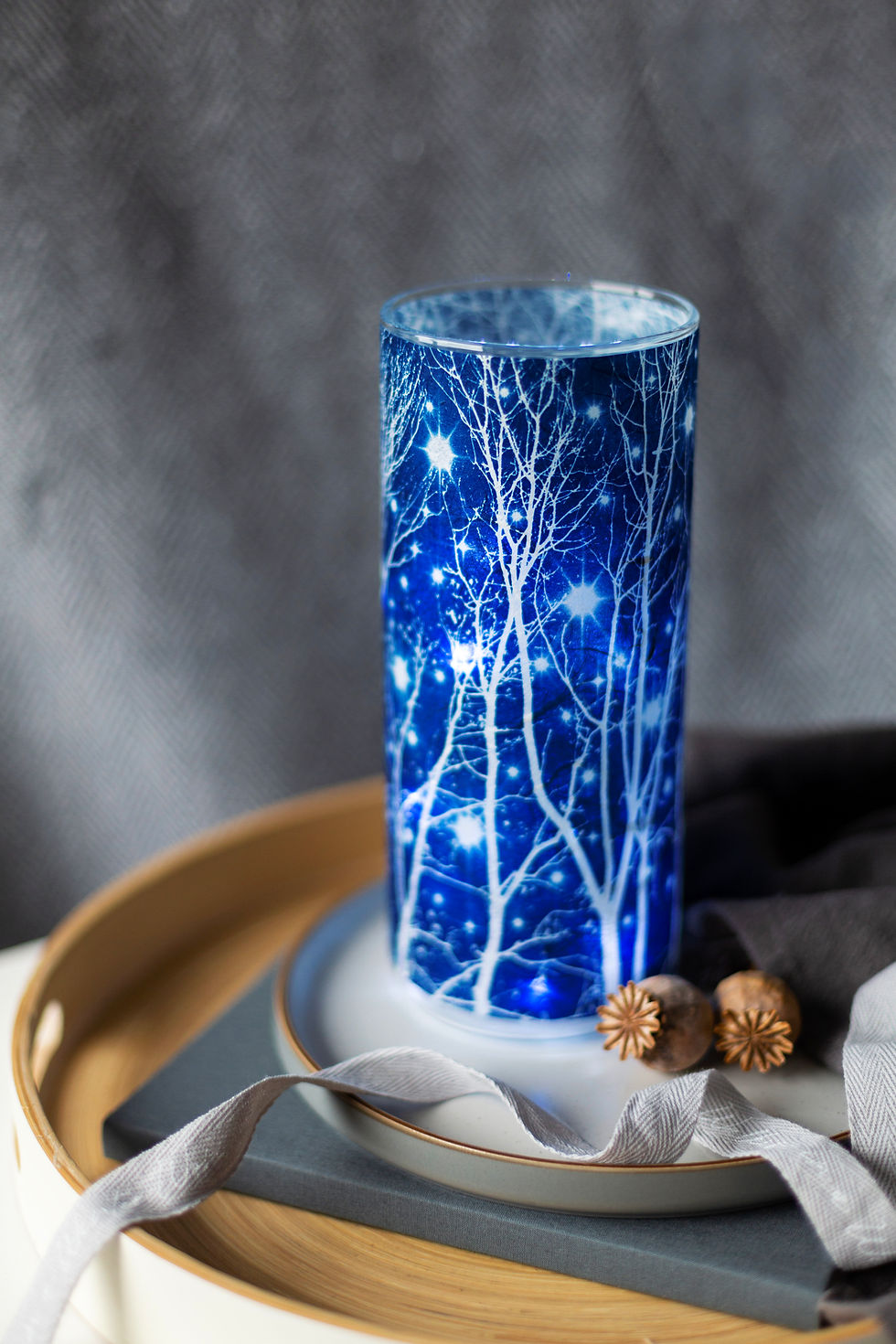 Thumbnail: Large Starry Night Cyanotype Vase