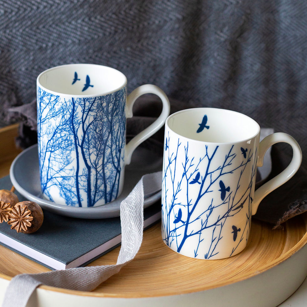 Thumbnail: Set of Four Large Fine China Mugs Offer