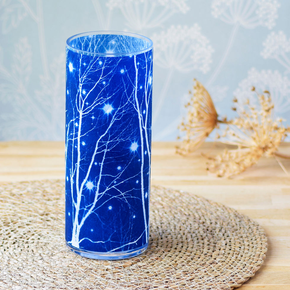 Thumbnail: Large Starry Night Cyanotype Vase