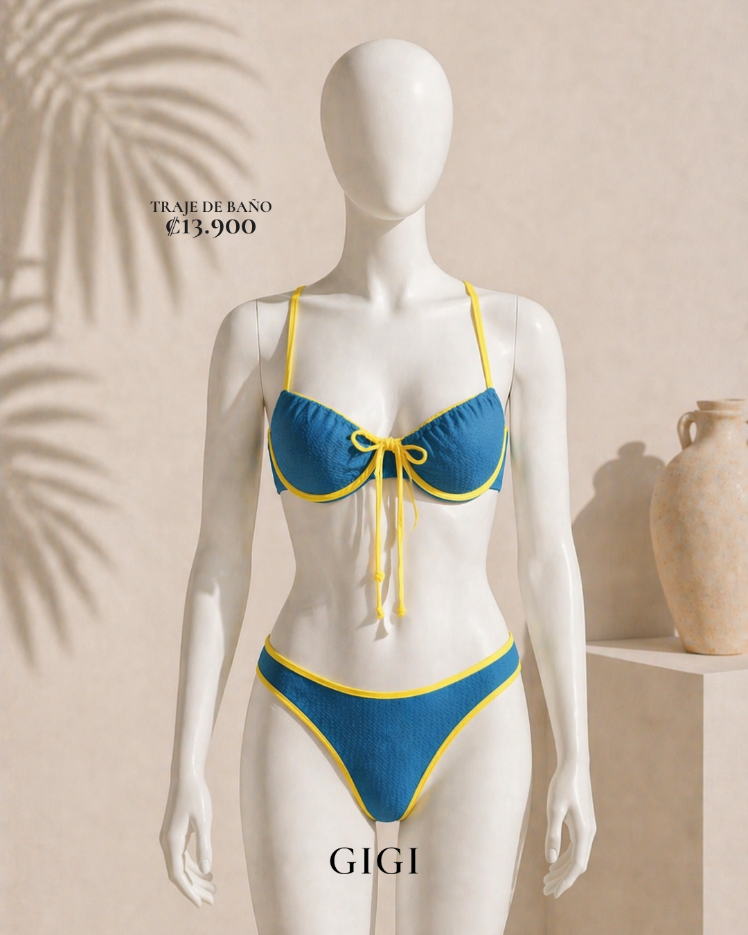 Bikini de verano para mujer con realce y Bottom tipo hilo