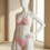Miniatura: Conjunto de bikini de 2 piezas, tela brillante de unicolor con decoración flora