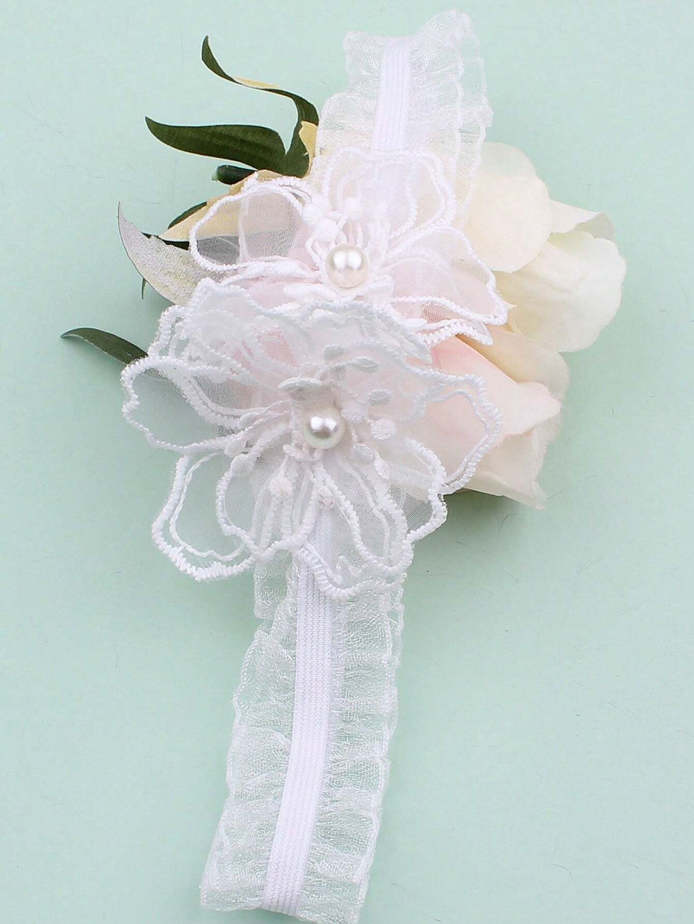 Miniatura: 1 Liguero de novia con elasticidad, decoración de flores