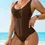 Miniatura: Traje de baño café, con control de abdomen 