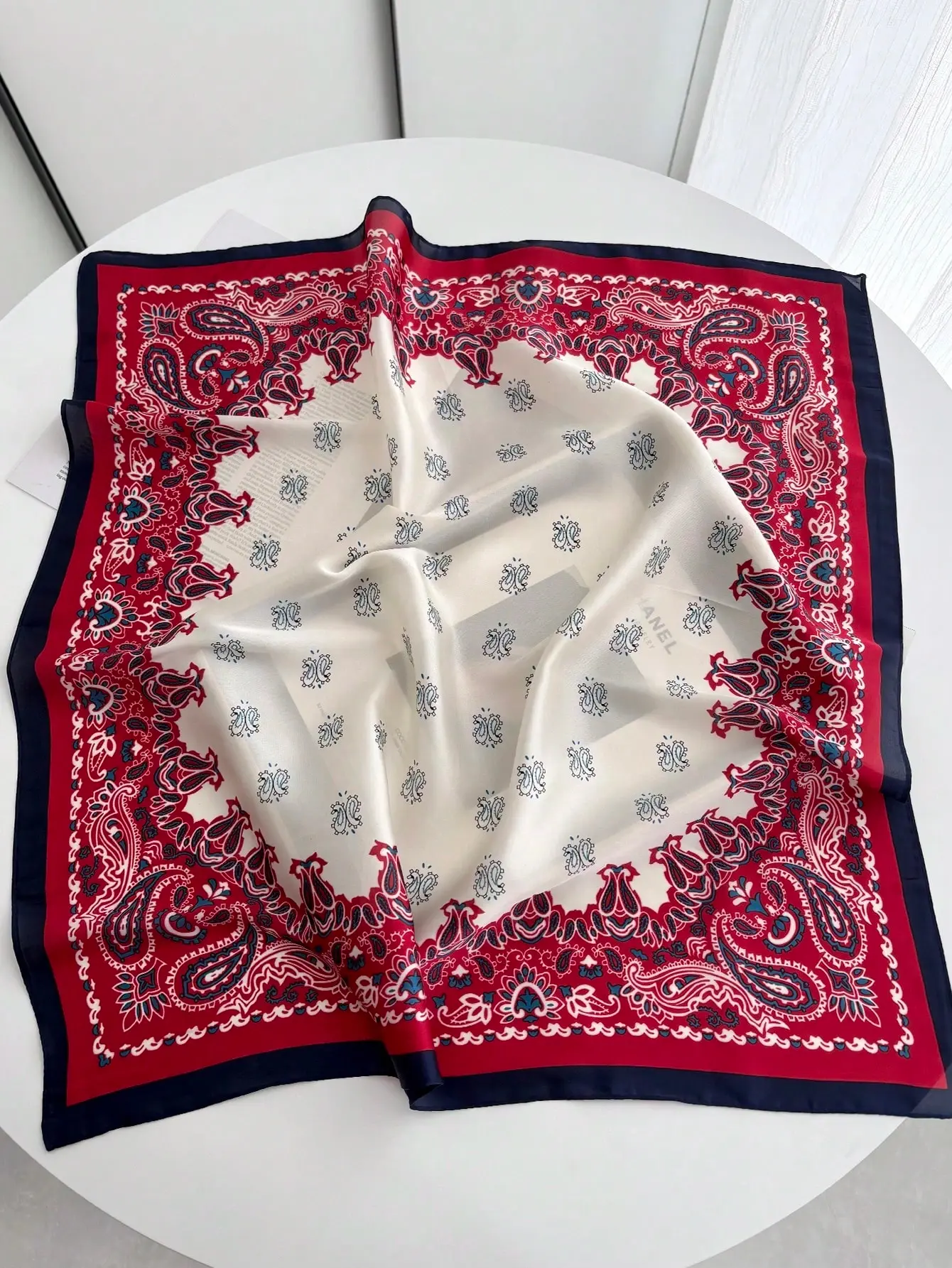 1 Pañuelo cuadrado de seda estampado para mujer, versátil