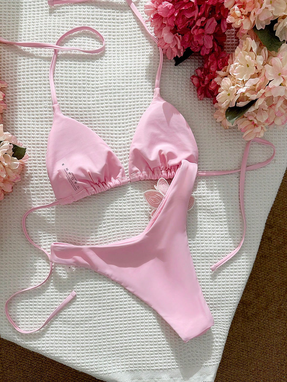 Miniatura: Conjunto de bikini FLORA de 2 piezas, tela brillante con decoración floral