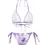 Miniatura: Traje de baño de 3 piezas, color morado, con estampado floral color lila.
