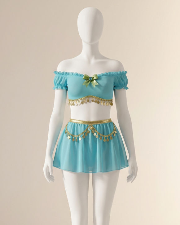 3 piezas/Conjunto Lencería sexy con hombros descubiertos y volantes