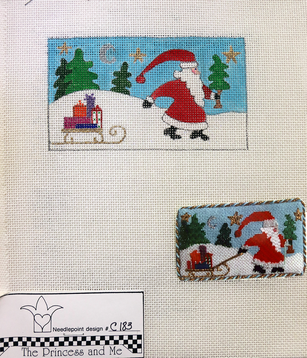 Santa Delivering Presents Pulling a Sled in the Snow