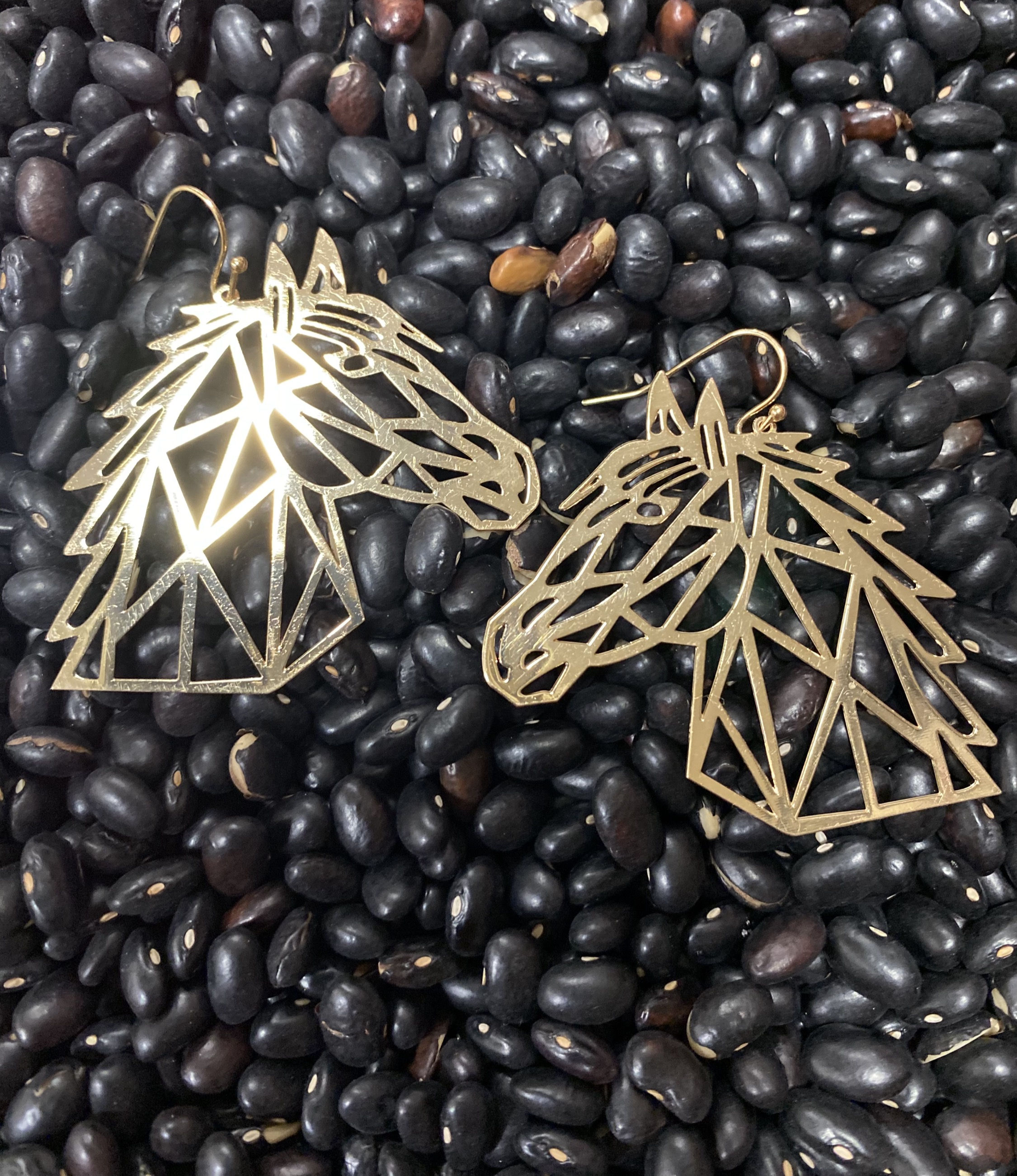 Gold Horse  Earrings