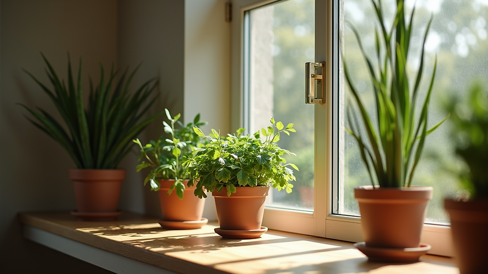 Plantas em vasos na sala