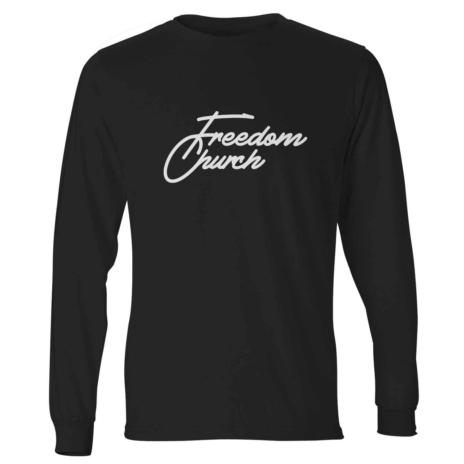 (White) Freedom Church Black Long Sleeve