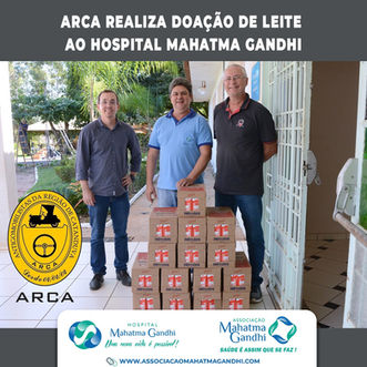 ARCA Realiza Doação de Leite ao Hospital Mahatma Gandhi