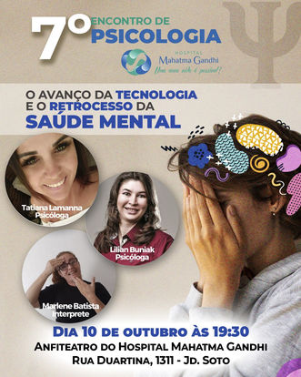 7º ENCONTRO DE PSICOLOGIA NO HOSPITAL MAHATMA GANDHI – Saúde Mental, Inclusão e Solidariedade!