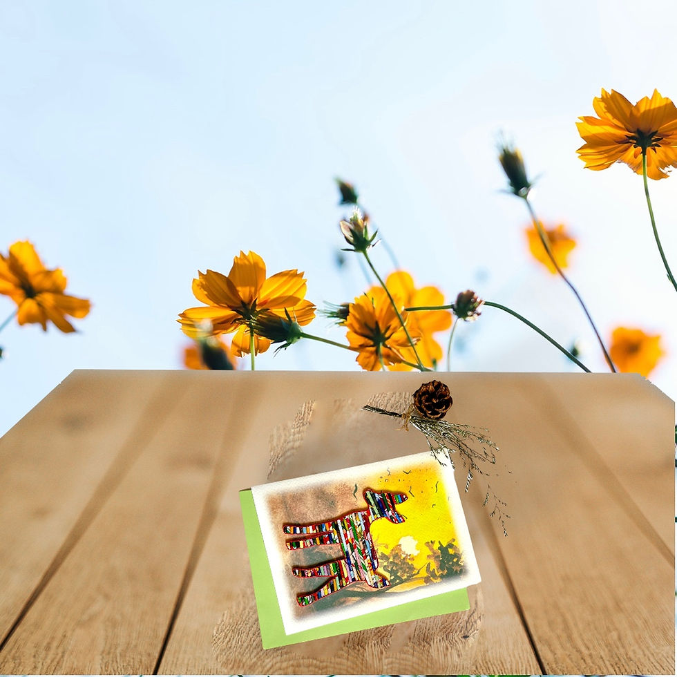 Thumbnail: Recycled Magazine, Eco-friendly, Handmade, Deer Card