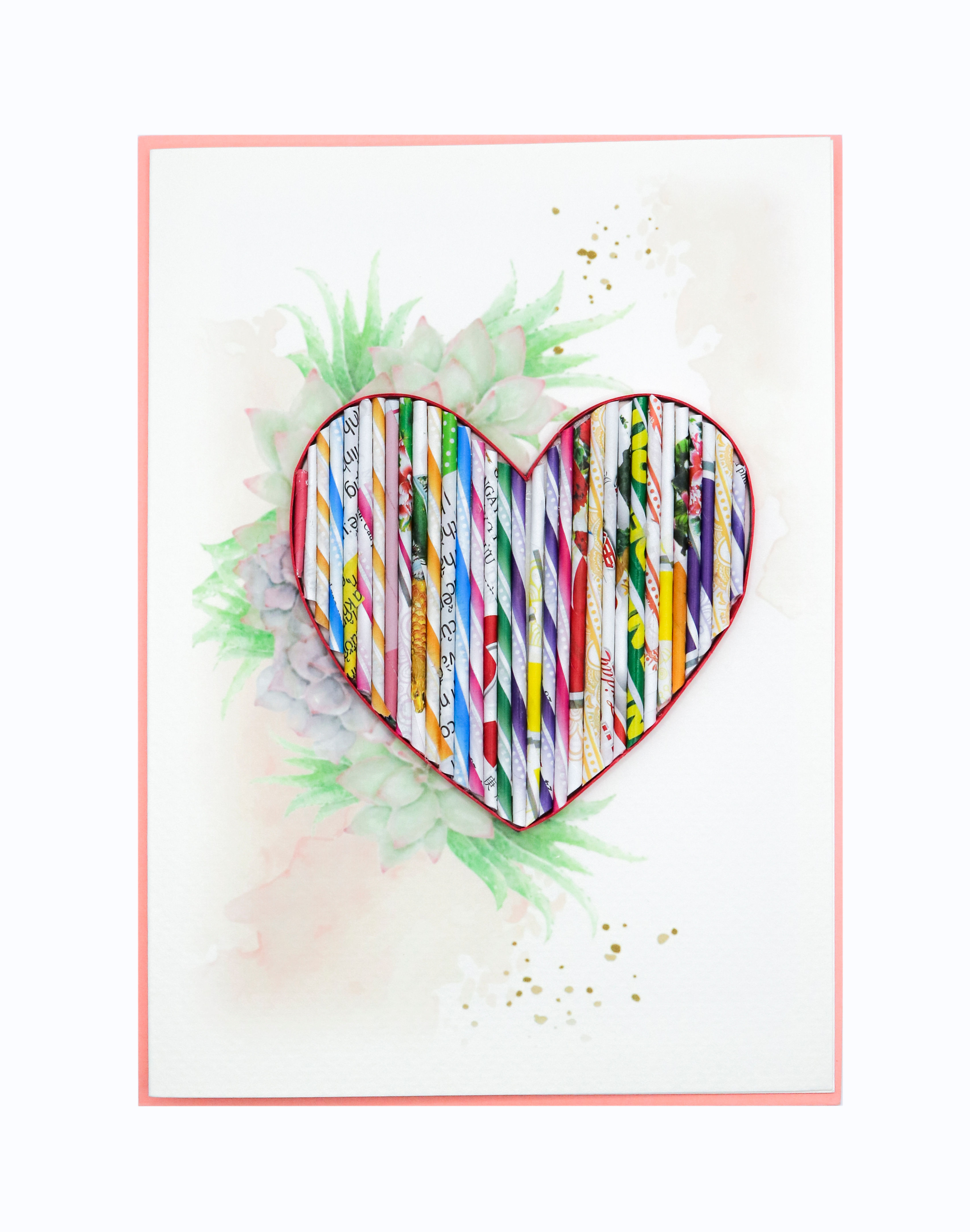 Heart Art | Handmade Recycled Birthday Card