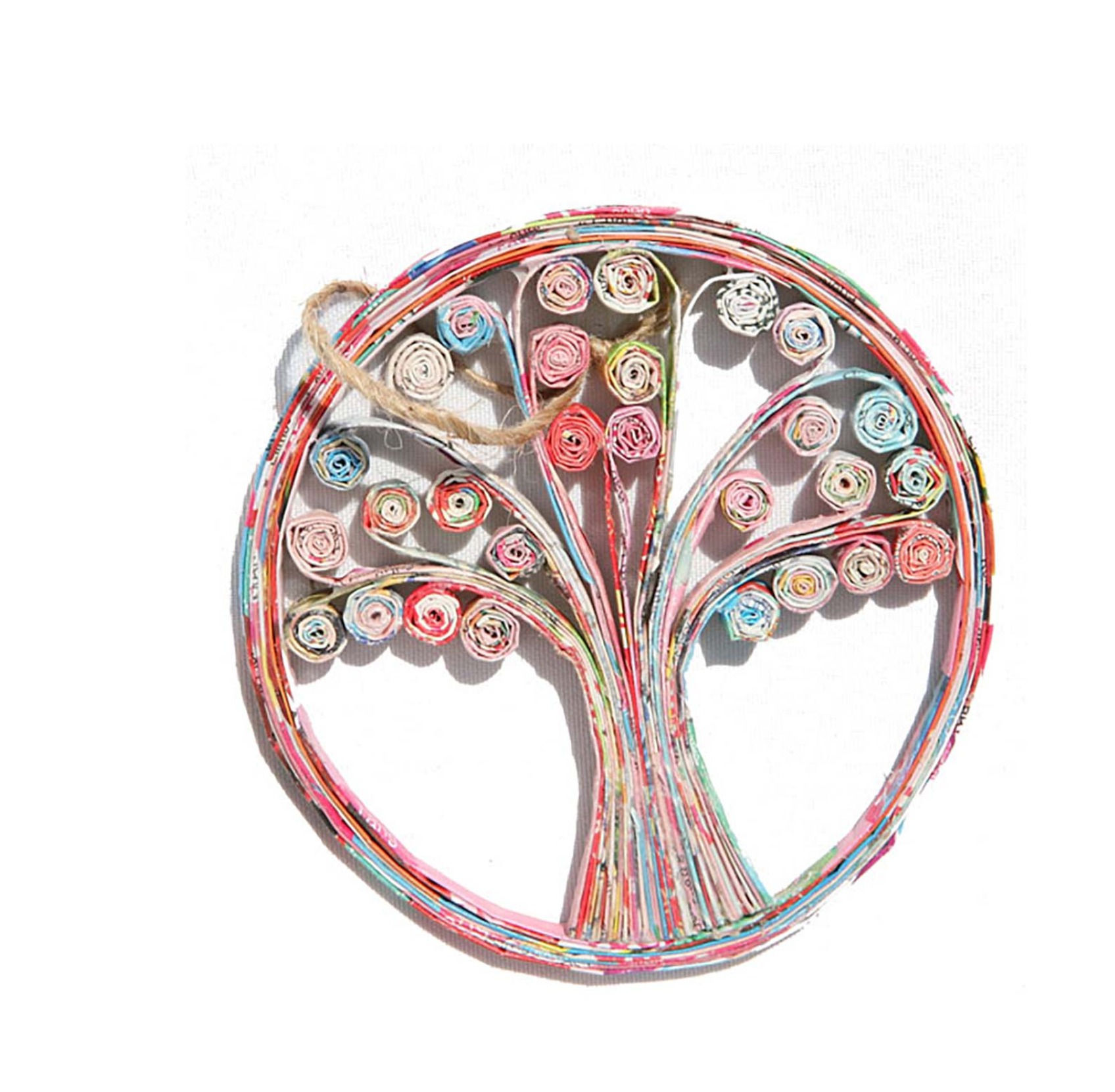 Tree of Life Ornament Handcrafted from Recycled Magazines