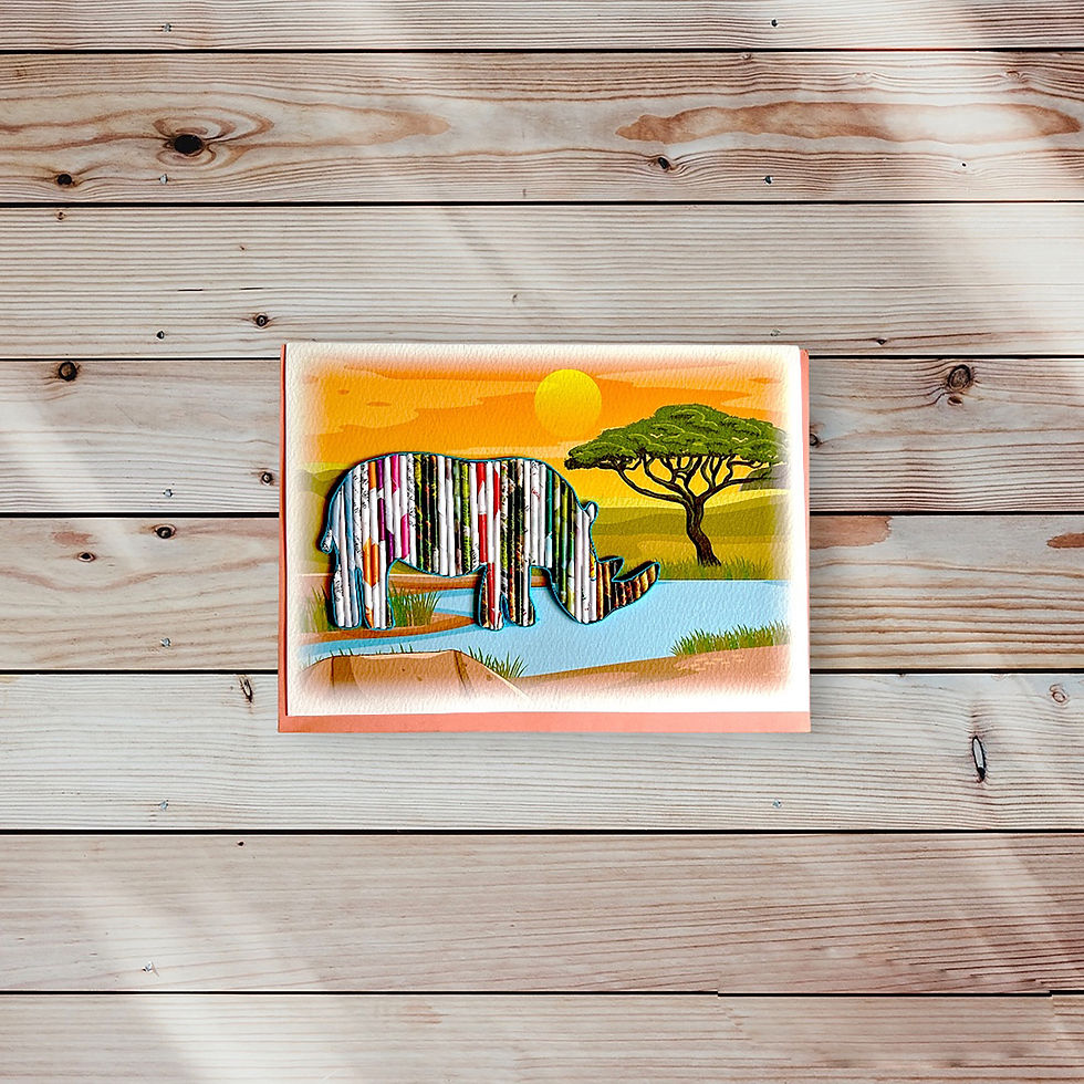 Thumbnail: Recycled Magazine, Eco-friendly, Handmade Rhino Card