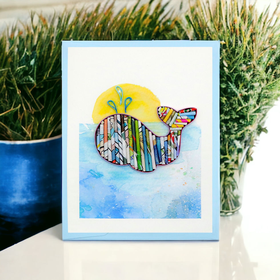 Thumbnail: Whale Card Handmade from Magazine