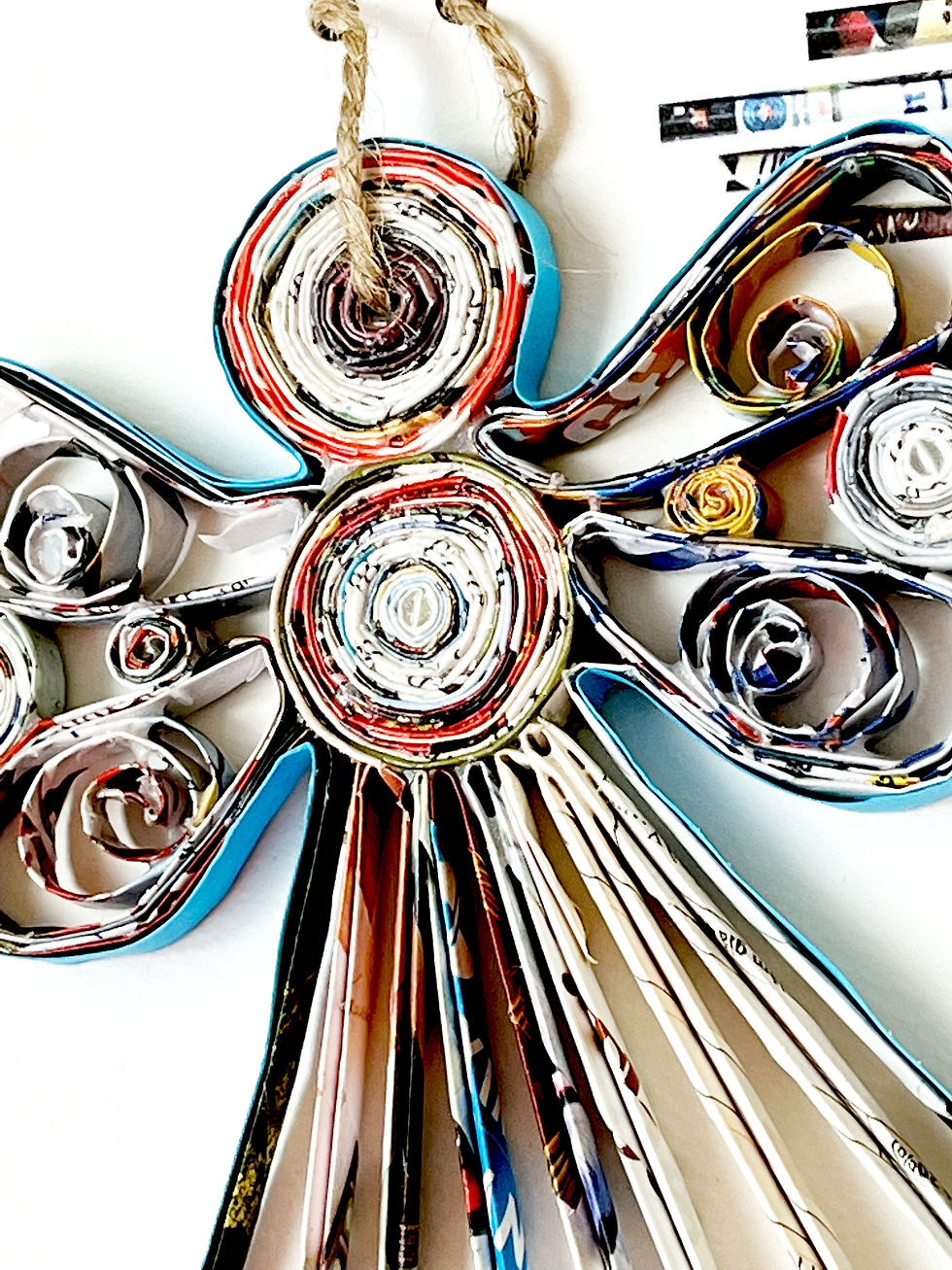 Thumbnail: Angel Quilling Ornament Card Handmade from Recycled Magazine