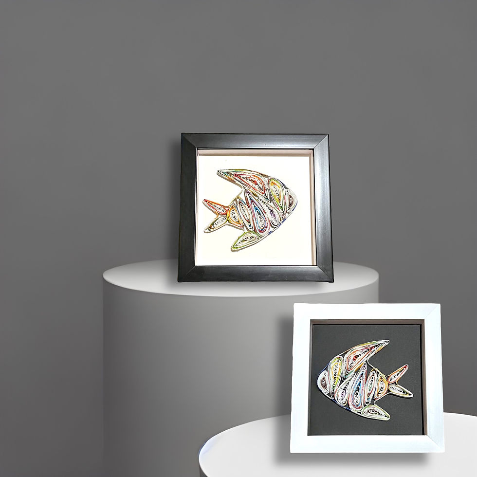 Thumbnail: Shadow Box Recycled Paper Fish Ornament