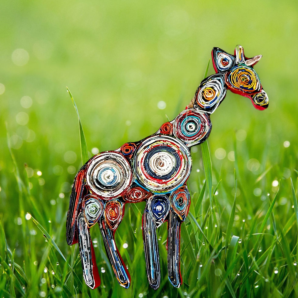 Thumbnail: Giraffe Magazine Ornament, Handmade from Recycled Paper