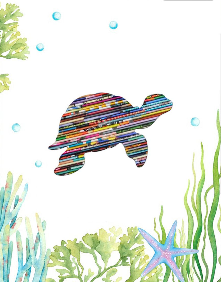 Thumbnail: Recycled Magazine, Eco-friendly, handmade, Turtle card