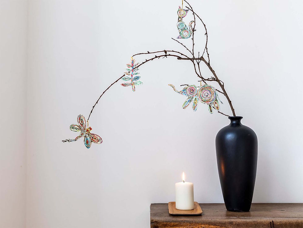 Thumbnail: Dragonfly, Quilling Paper Ornament, Handmade from Recycled Magaz