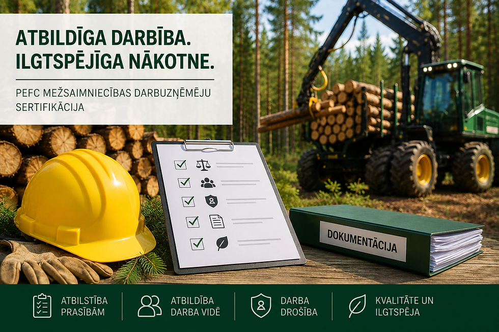 PEFC Mežsaimniecības darbuzņēmēju sertifikācija – kādi dokumenti jāsagatavo auditam?