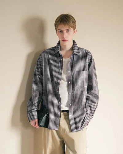 26SS】Simply Complicated UNCLE BUTTON UP SHIRT - BLACK CHECK 26SS】Simply Complicated UNCLE BUTTON UP SHIRT - BLACK CHECK