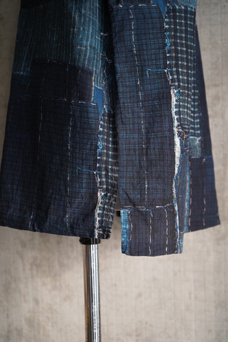 トップス KUON Boro Printed Camp Collar Shirt NAVY Boro Printed