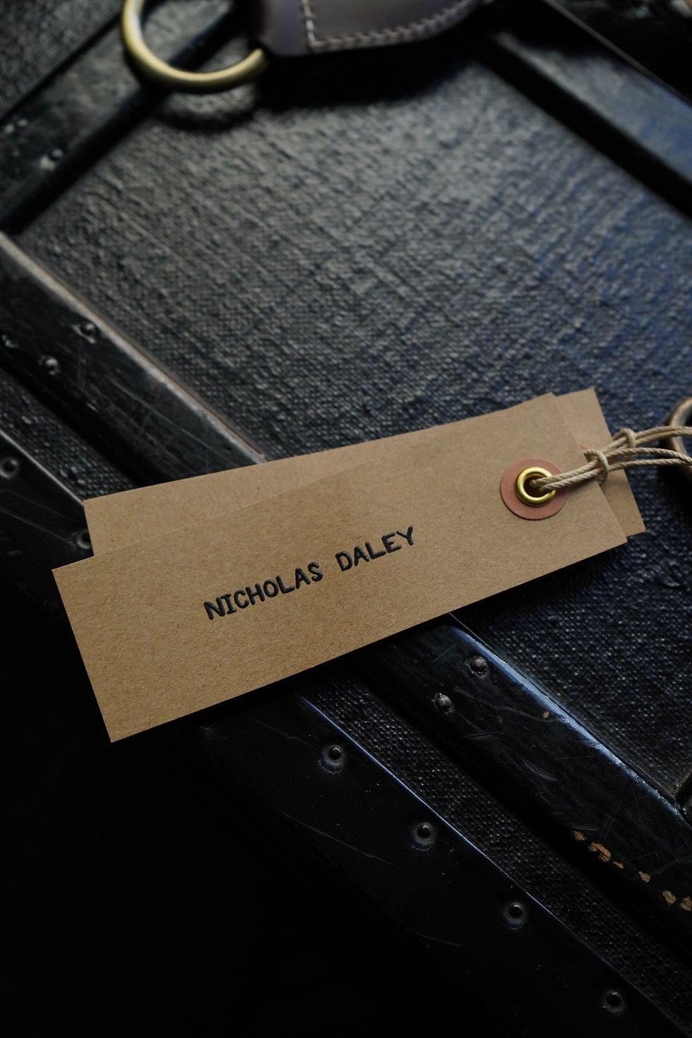 縮圖：【23AW】NICHOLAS DALEY HAND CROCHET LANYARD - BLACK/OLIVE/SAND
