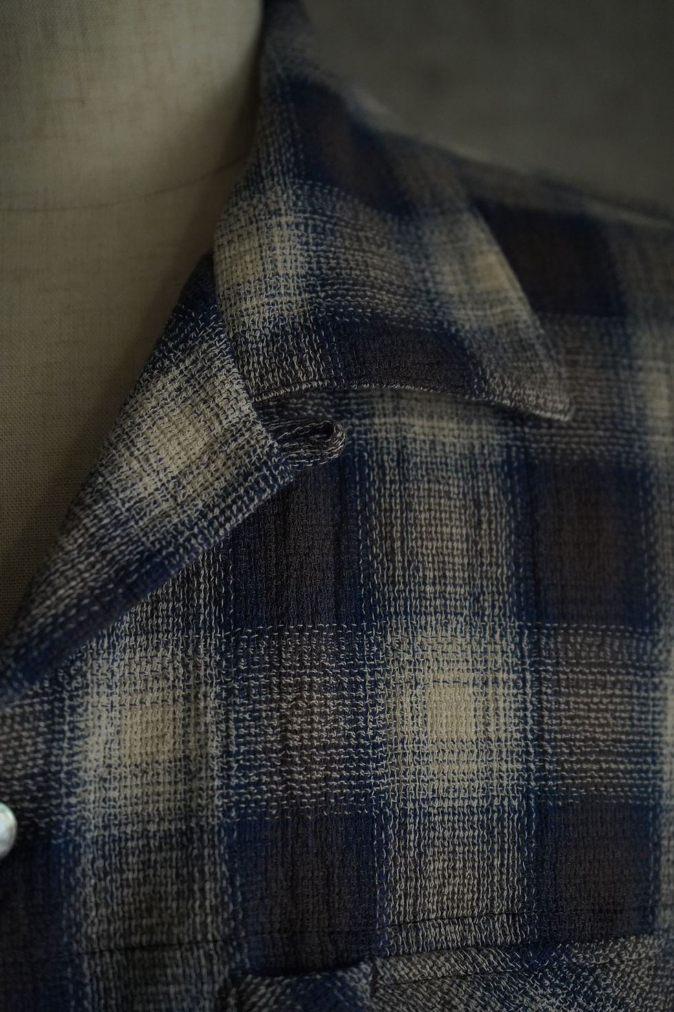 25SS】Caledoor Panama Cloth Check Shirt - NAVY
