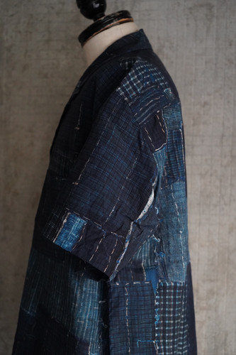 24SS】KUON Boro Printed Camp Collar Shirt - Navy | NOUVERTEmagazine