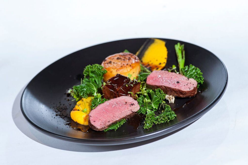 VENISON LOIN, fondant potato, butternut squash, kale,