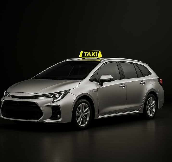 Silberner Taxi Kombi im Spotlight.png
