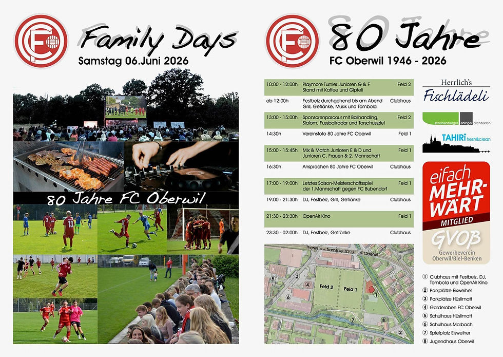 ⚽ Der FC Oberwil feiert 80-jähriges Jubiläum!