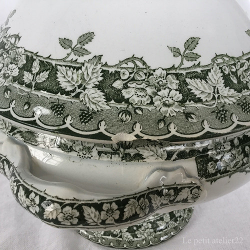 美品】 フランスアンティーク スーピエール 白無地 サンタマン窯