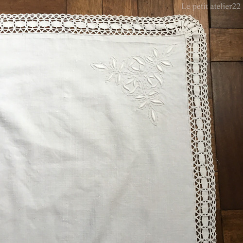 厚手)(正方形) フランス アンティーク リネン テーブルクロス