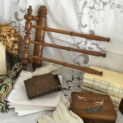 フランス アンティーク バンブー タオル /トーション 布巾 ハンガー