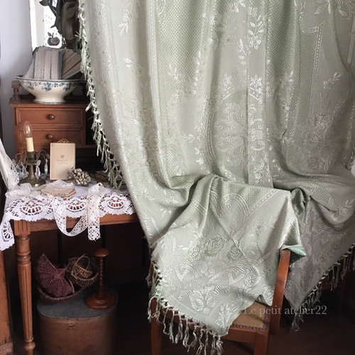 ラビ フランスアンティーク クロシェレース ベッドマルチカバー ラビ