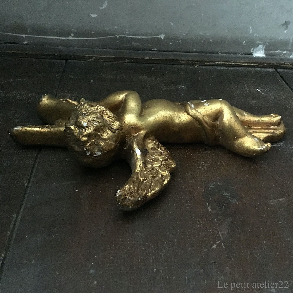 サムネイル： (A) フランス アンティーク 壁飾り エンジェル 天使 石膏 26.5 cm