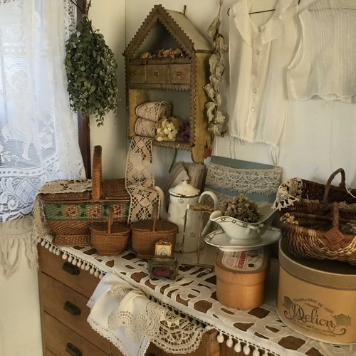 フランスアンティーク引き出しキー穴木製ヴィクトリアンレア箱木箱