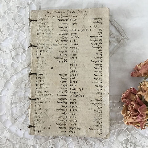 No17) フランス アンティーク 小さい 古書 (1840年) ラテン語 15 cm