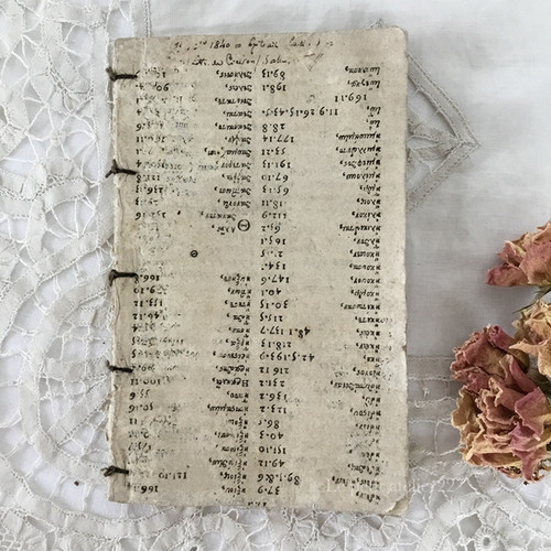 No17) フランス アンティーク 小さい 古書 (1840年) ラテン語 15 cm