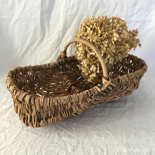 フランス　アンティーク　パニエ　小さめ　ピーナッツ フランス アンティーク ピーナッツ型 パニエ バスケット 32.8 cm