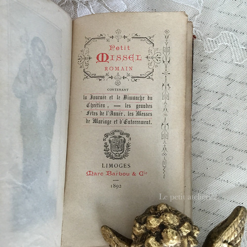フランス アンティーク祈祷書 Petit Missel Romain (1892 ) 革 金彩