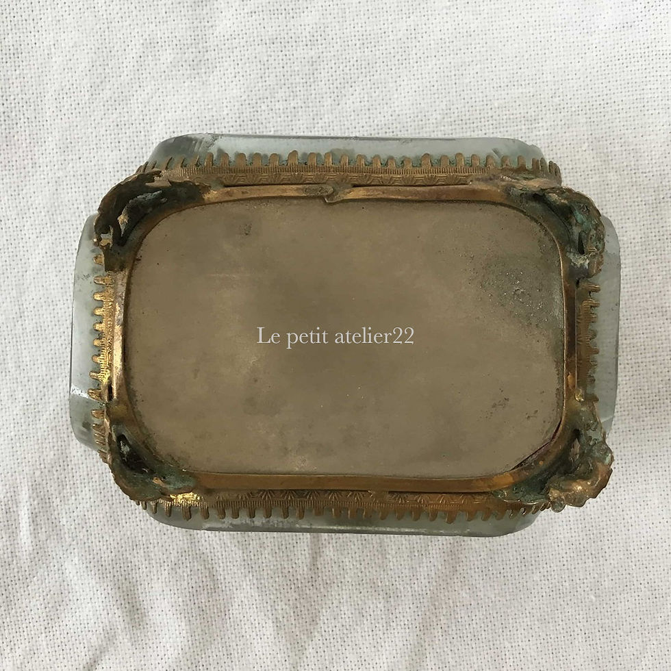 サムネイル： フランス アンティーク ガラスのジュエリーボックス ナポレオン3世様式(18世紀後半） 9cm