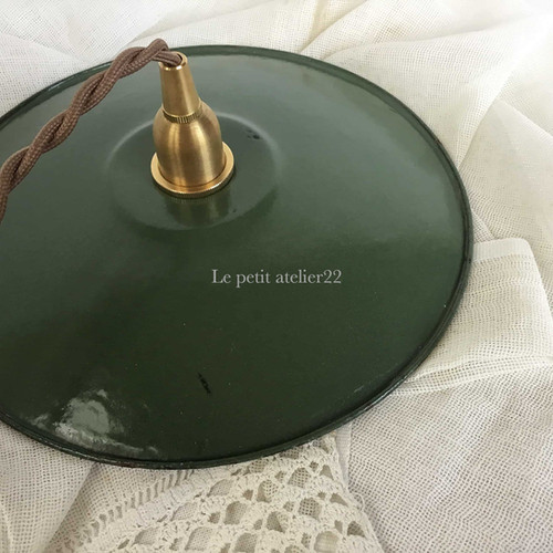 シェードのみ)フランス アンティーク 照明 ランプシェード (ホーロー