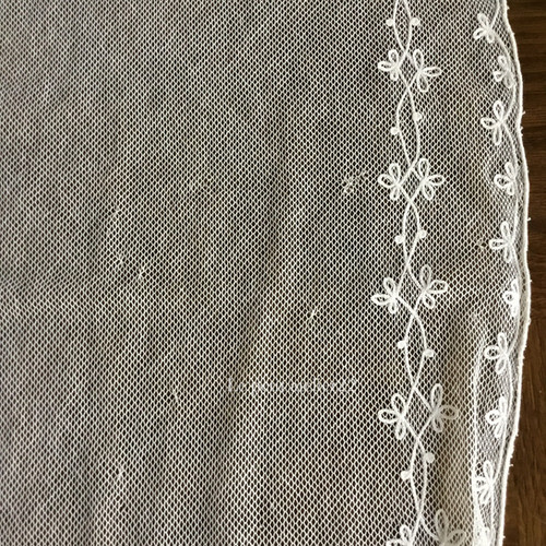 2枚1組) フランス アンティーク チュールレースカーテン 刺繍 ライト